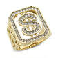 MATK3757 - IP Gold(Ion Plating) Stainless Steel Ring with Top Grade Crystal in Clear