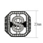 MATK3758 - Two Tone IP Black (Ion Plating) Stainless Steel Ring with Top Grade Crystal in Clear