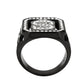 MATK3758 - Two Tone IP Black (Ion Plating) Stainless Steel Ring with Top Grade Crystal in Clear