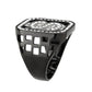 MATK3758 - Two Tone IP Black (Ion Plating) Stainless Steel Ring with Top Grade Crystal in Clear