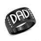 MATK3759 - Two Tone IP Black (Ion Plating) Stainless Steel Ring with Top Grade Crystal in Clear