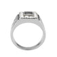 MATK3761 - High polished (no plating) Stainless Steel Ring with AAA Grade CZ in Jet