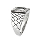 MATK3761 - High polished (no plating) Stainless Steel Ring with AAA Grade CZ in Jet