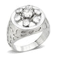 MATK3762 - High polished (no plating) Stainless Steel Ring with AAA Grade CZ in Clear