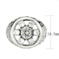 MATK3762 - High polished (no plating) Stainless Steel Ring with AAA Grade CZ in Clear