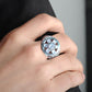 MATK3762 - High polished (no plating) Stainless Steel Ring with AAA Grade CZ in Clear