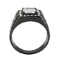 MATK3763 - IP Black (Ion Plating) Stainless Steel Ring with AAA Grade CZ in Clear