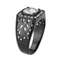 MATK3763 - IP Black (Ion Plating) Stainless Steel Ring with AAA Grade CZ in Clear
