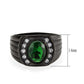 MATK3764 - IP Black (Ion Plating) Stainless Steel Ring with Synthetic in Emerald