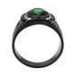 MATK3764 - IP Black (Ion Plating) Stainless Steel Ring with Synthetic in Emerald
