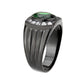 MATK3764 - IP Black (Ion Plating) Stainless Steel Ring with Synthetic in Emerald