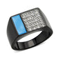 MATK3765 - Two Tone IP Black (Ion Plating) Stainless Steel Ring with Top Grade Crystal in Clear