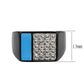MATK3765 - Two Tone IP Black (Ion Plating) Stainless Steel Ring with Top Grade Crystal in Clear