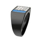 MATK3765 - Two Tone IP Black (Ion Plating) Stainless Steel Ring with Top Grade Crystal in Clear