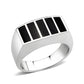 MATK3767 - High polished (no plating) Stainless Steel Ring with Epoxy in Jet