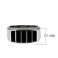 MATK3767 - High polished (no plating) Stainless Steel Ring with Epoxy in Jet