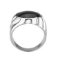 MATK3768 - High polished (no plating) Stainless Steel Ring with Epoxy in Jet