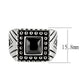 MATK3769 - High polished (no plating) Stainless Steel Ring with AAA Grade CZ in Jet