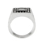 MATK3769 - High polished (no plating) Stainless Steel Ring with AAA Grade CZ in Jet