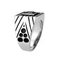 MATK3769 - High polished (no plating) Stainless Steel Ring with AAA Grade CZ in Jet