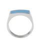 MATK3770 - High polished (no plating) Stainless Steel Ring with Epoxy in SeaBlue