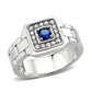MATK3771 - High polished (no plating) Stainless Steel Ring with Synthetic in Montana