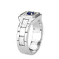 MATK3771 - High polished (no plating) Stainless Steel Ring with Synthetic in Montana