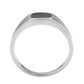 MATK3772 - High polished (no plating) Stainless Steel Ring with Epoxy in Jet