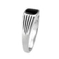 MATK3772 - High polished (no plating) Stainless Steel Ring with Epoxy in Jet