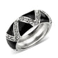 MATK3773 - High polished (no plating) Stainless Steel Ring with Top Grade Crystal in Clear