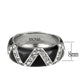 MATK3773 - High polished (no plating) Stainless Steel Ring with Top Grade Crystal in Clear