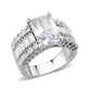 MATK3775 - High polished (no plating) Stainless Steel Ring with AAA Grade CZ in Clear