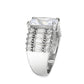 MATK3775 - High polished (no plating) Stainless Steel Ring with AAA Grade CZ in Clear