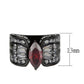 MATK3776 - IP Black (Ion Plating) Stainless Steel Ring with AAA Grade CZ in Garnet