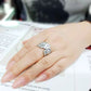 MATK3777 - High polished (no plating) Stainless Steel Ring with AAA Grade CZ in Clear