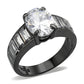 MATK3778 - IP Black (Ion Plating) Stainless Steel Ring with AAA Grade CZ in Clear