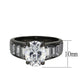 MATK3778 - IP Black (Ion Plating) Stainless Steel Ring with AAA Grade CZ in Clear