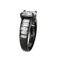 MATK3778 - IP Black (Ion Plating) Stainless Steel Ring with AAA Grade CZ in Clear