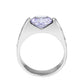 MATK3780 - High polished (no plating) Stainless Steel Ring with AAA Grade CZ in LightAmethyst