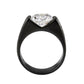 MATK3781 - IP Black (Ion Plating) Stainless Steel Ring with AAA Grade CZ in Clear