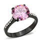 MATK3782 - IP Black (Ion Plating) Stainless Steel Ring with AAA Grade CZ in Rose