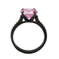 MATK3782 - IP Black (Ion Plating) Stainless Steel Ring with AAA Grade CZ in Rose