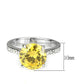 MATK3783 - High polished (no plating) Stainless Steel Ring with AAA Grade CZ in Topaz