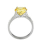 MATK3783 - High polished (no plating) Stainless Steel Ring with AAA Grade CZ in Topaz