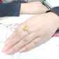 MATK3783 - High polished (no plating) Stainless Steel Ring with AAA Grade CZ in Topaz