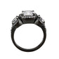 MATK3784 - IP Black (Ion Plating) Stainless Steel Ring with AAA Grade CZ in Clear
