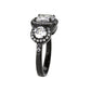 MATK3784 - IP Black (Ion Plating) Stainless Steel Ring with AAA Grade CZ in Clear