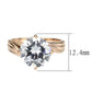 MATK3785 - IP Rose Gold(Ion Plating) Stainless Steel Ring with AAA Grade CZ in Clear