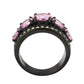 MATK3792 - IP Black (Ion Plating) Stainless Steel Ring with AAA Grade CZ in Rose