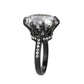 MATK3793 - IP Black (Ion Plating) Stainless Steel Ring with AAA Grade CZ in Clear